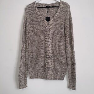 LINE | cable Knit Sweater V Neck Size small